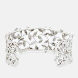 Tiffany & Co. Paloma Picasso Olive Leaf Sterling Silver Medium Model Open Cuff Bracelet