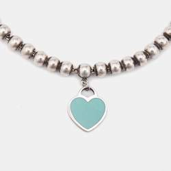 Pre Owned Tiffany & Co. Return To Tiffany Enamel Sterling Silver Bead Bracelet