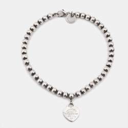 Pre Owned Tiffany & Co. Return To Tiffany Enamel Sterling Silver Bead Bracelet