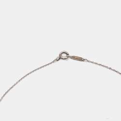 Pre Owned Tiffany & Co. Return To Tiffany Double Heart Tag Enamel Sterling Silver Pendant Necklace