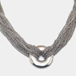 Tiffany & Co. Circle Silver 925 Multi Chain Toggle Necklace