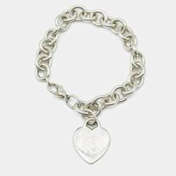 Pre Owned Tiffany & Co. Tiffany Heart Tag Sterling Silver Charm Bracelet