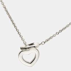Pre Owned Tiffany & Co. Heart Silver 925 Lariat Necklace