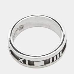 Pre Owned Tiffany & Co. Atlas Silver 925 Band Ring Size 55