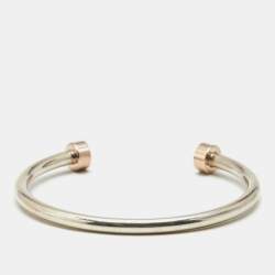 Pre Owned Tiffany & Co. Please Return to Tiffany & Co. Circle Edge Rubedo Sterling Siver Open Cuff Bracelet