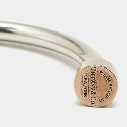 Pre Owned Tiffany & Co. Please Return to Tiffany & Co. Circle Edge Rubedo Sterling Siver Open Cuff Bracelet