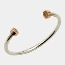 Pre Owned Tiffany & Co. Please Return to Tiffany & Co. Circle Edge Rubedo Sterling Siver Open Cuff Bracelet