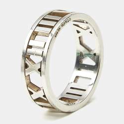 Pre Owned Tiffany & Co. Atlas Sterling Silver Band Ring Size 58