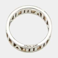 Pre Owned Tiffany & Co. Atlas Sterling Silver Band Ring Size 58