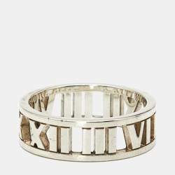 Pre Owned Tiffany & Co. Atlas Sterling Silver Band Ring Size 58