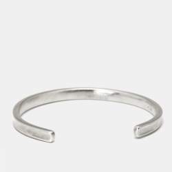 Pre Owned Tiffany & Co. Tiffany 1837 Sterling Silver 925 Narrow Open Cuff Bracelet