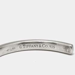 Pre Owned Tiffany & Co. Tiffany 1837 Sterling Silver 925 Narrow Open Cuff Bracelet