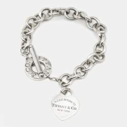 Pre Owned Tiffany & Co. Return To Tiffany Love Heart Tag Sterling Silver Bracelet
