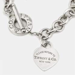 Pre Owned Tiffany & Co. Return To Tiffany Love Heart Tag Sterling Silver Bracelet
