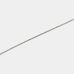 Pre Owned Tiffany & Co. Atlas Key Silver 925 Pendant Beaded Chain Necklace