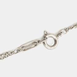 Pre Owned Tiffany & Co. Return To Tiffany Heart Tag Silver 925 Double Chain Bracelet