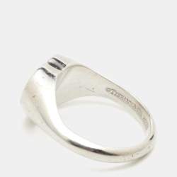 Pre Owned Tiffany & Co. Return To Tiffany Silver 925 Heart Signet Ring Size 50