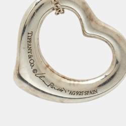 Pre Owned Tiffany & Co. Elsa Peretti Open Heart Sterling Silver 925 Pendant Necklace