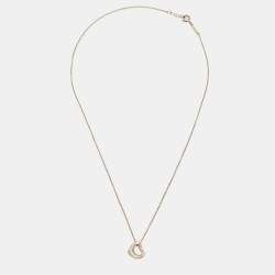 Pre Owned Tiffany & Co. Elsa Peretti Open Heart Sterling Silver Pendant Necklace