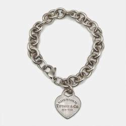 Pre Owned Tiffany & Co. Return To Tiffany Heart Tag Sterling Silver Bracelet