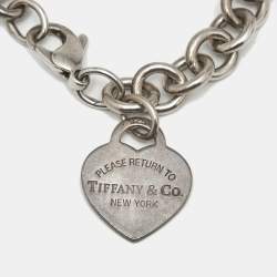 Pre Owned Tiffany & Co. Return To Tiffany Heart Tag Sterling Silver Bracelet