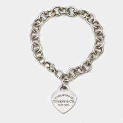 Pre Owned Tiffany & Co. Return To Tiffany Heart Tag Sterling Silver Bracelet