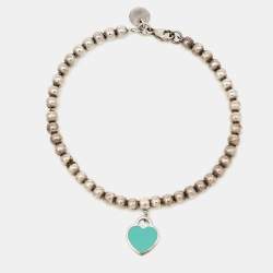 Pre Owned Tiffany & Co. Return To Tiffany Enamel Silver 925 Bead Bracelet