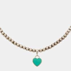 Pre Owned Tiffany & Co. Return To Tiffany Enamel Silver 925 Bead Bracelet
