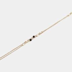 Pre Owned قلادة تيفاني & كو. زيغفيلد كولتشر دولاب لؤلؤي أونيكس فضة 925 أقحوان دافيء