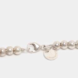 Pre Owned Tiffany & Co. Return to Tiffany Heart Tag Enamel Sterling Silver Beads Bracelet   