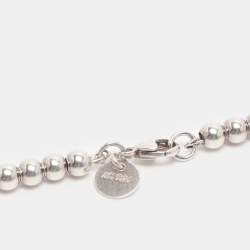 Pre Owned Tiffany & Co. Return to Tiffany Heart Tag Enamel Sterling Silver Beads Bracelet 
