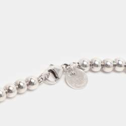 Pre Owned Tiffany & Co. Return to Tiffany Heart Tag Enamel Sterling Silver Beads Bracelet 