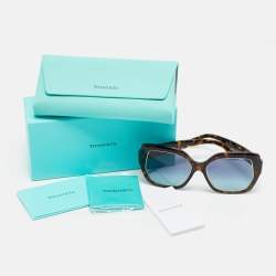 Pre Owned Tiffany & Co. Tortoise Brown/Blue Gradient TF4183 Square Sunglasses