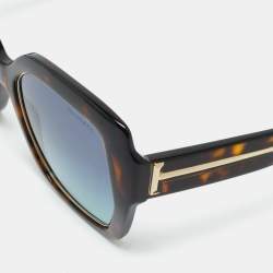 Pre Owned Tiffany & Co. Tortoise Brown/Blue Gradient TF4183 Square Sunglasses