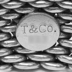 Pre Owned Tiffany & Co. Mesh Sterling Silver Ring Size 54