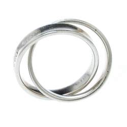 Pre Owned Tiffany & Co. Tiffany 1837 Interlocking Circles Silver Ring Size 50