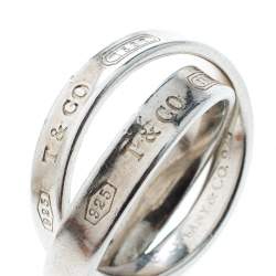 Pre Owned Tiffany & Co. Tiffany 1837 Interlocking Circles Silver Ring Size 50