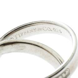 Pre Owned Tiffany & Co. Tiffany 1837 Interlocking Circles Silver Ring Size 50