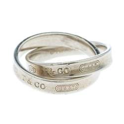 Pre Owned Tiffany & Co. Tiffany 1837 Interlocking Circles Silver Ring Size 50