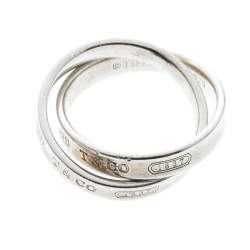 Pre Owned Tiffany & Co. Tiffany 1837 Interlocking Circles Silver Ring Size 50