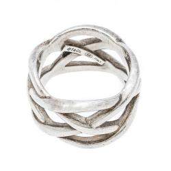Pre Owned Tiffany & Co Celtic Knot Silver Band Ring Size 51