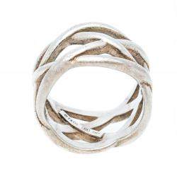 Pre Owned Tiffany & Co Celtic Knot Silver Band Ring Size 51