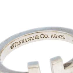 Pre Owned Tiffany & Co. Sterling Silver T Square Open Ring Size 56