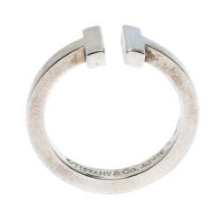 Pre Owned Tiffany & Co. Sterling Silver T Square Open Ring Size 56