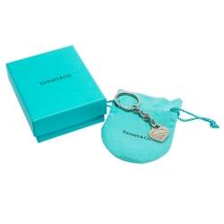 Pre Owned Tiffany & Co. Sterling Silver Heart Tag Key Ring