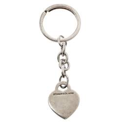 Pre Owned Tiffany & Co. Sterling Silver Heart Tag Key Ring