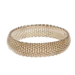 Tiffany & Co. Somerset Silver Mesh Link Bangle Bracelet 