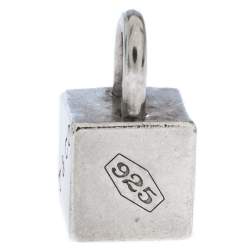 Pre Owned Tiffany & Co. 1837 Square Cube Padlock Silver Pendant Charm