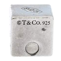 Pre Owned Tiffany & Co. 1837 Square Cube Padlock Silver Pendant Charm