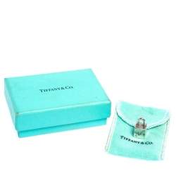 Pre Owned Tiffany & Co. 1837 Square Cube Padlock Silver Pendant Charm